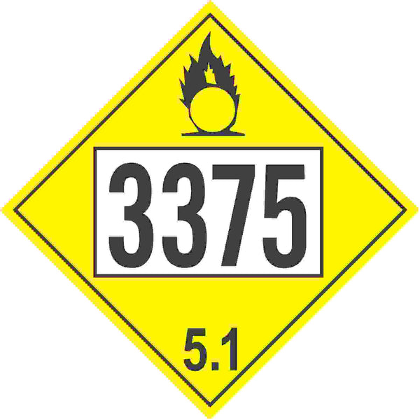 3375 AMMONIUM NITRATE - CLASS 5 PLACARD