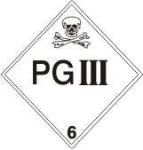 PG III - CLASS 6 PLACARD
