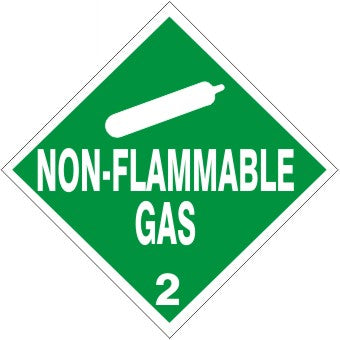 NON-FLAMMABLE GAS - CLASS 2 DOT PLACARD