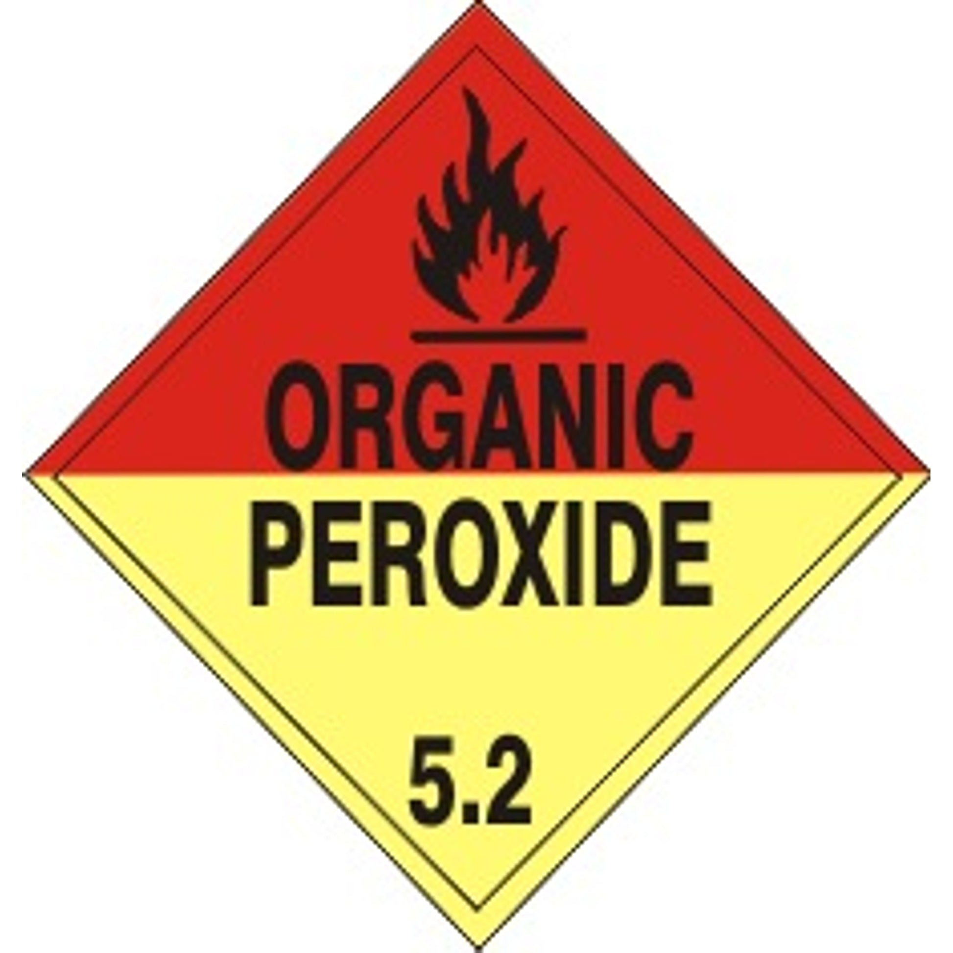 ORGANIC PEROXIDE - CLASS 5 PLACARD - ORGANIC PEROXIDE - CLASS 5 PLACARD, 10.75, Magnetic