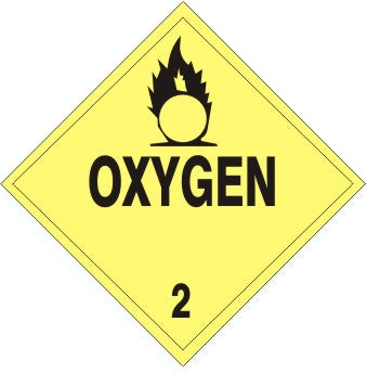OXYGEN - CLASS 2 DOT PLACARD