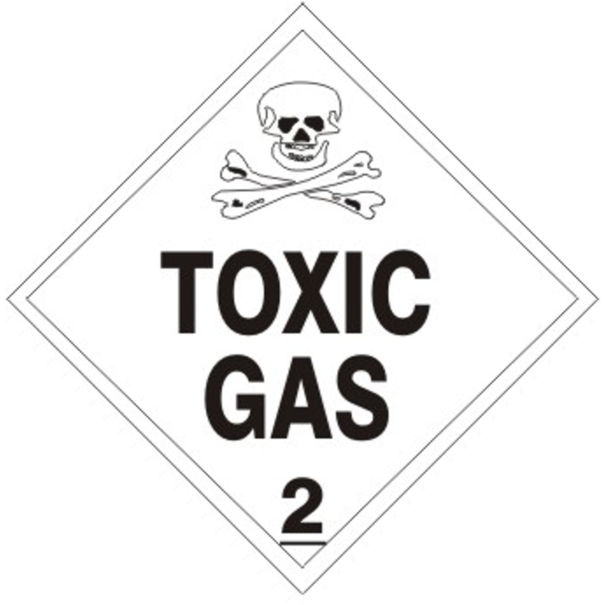 TOXIC GAS WITH PICTO - CLASS 2 DOT PLACARD - TOXIC GAS WITH PICTO - CLASS 2 DOT PLACARD, 10.75, Magnetic