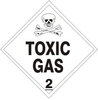 TOXIC GAS WITH PICTO - CLASS 2 DOT PLACARD