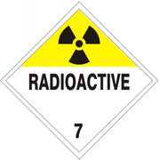 RADIOACTIVE WITH RAD SYMBOL - CLASS 7 PLACARD - RADIOACTIVE WITH RAD SYMBOL - CLASS 7 PLACARD, 10.75, Magnetic