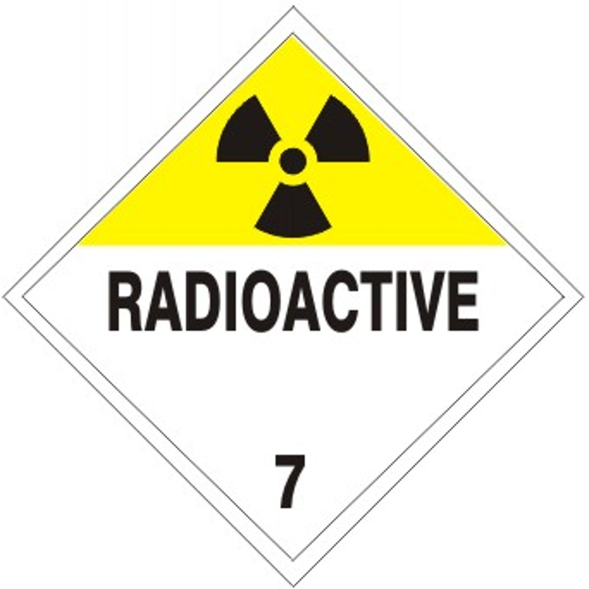 RADIOACTIVE WITH RAD SYMBOL - CLASS 7 PLACARD - RADIOACTIVE WITH RAD SYMBOL - CLASS 7 PLACARD, 10.75, Magnetic