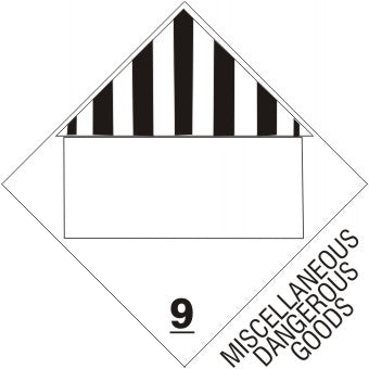 MISCELLANEOUS DANGEROUS GOODS BLANK - CLASS 9 PLACARD