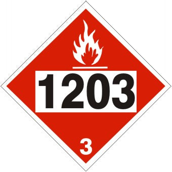 1203 GASOLINE, GASOHOL, PETROL - CLASS 3 PLACARD