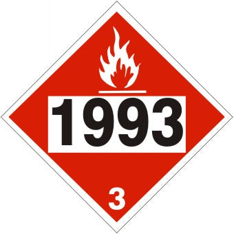 DOT FLAME PICTO 1993 FLAMMABLE LIQUIDS n.o.s. FUEL OIL DIESEL