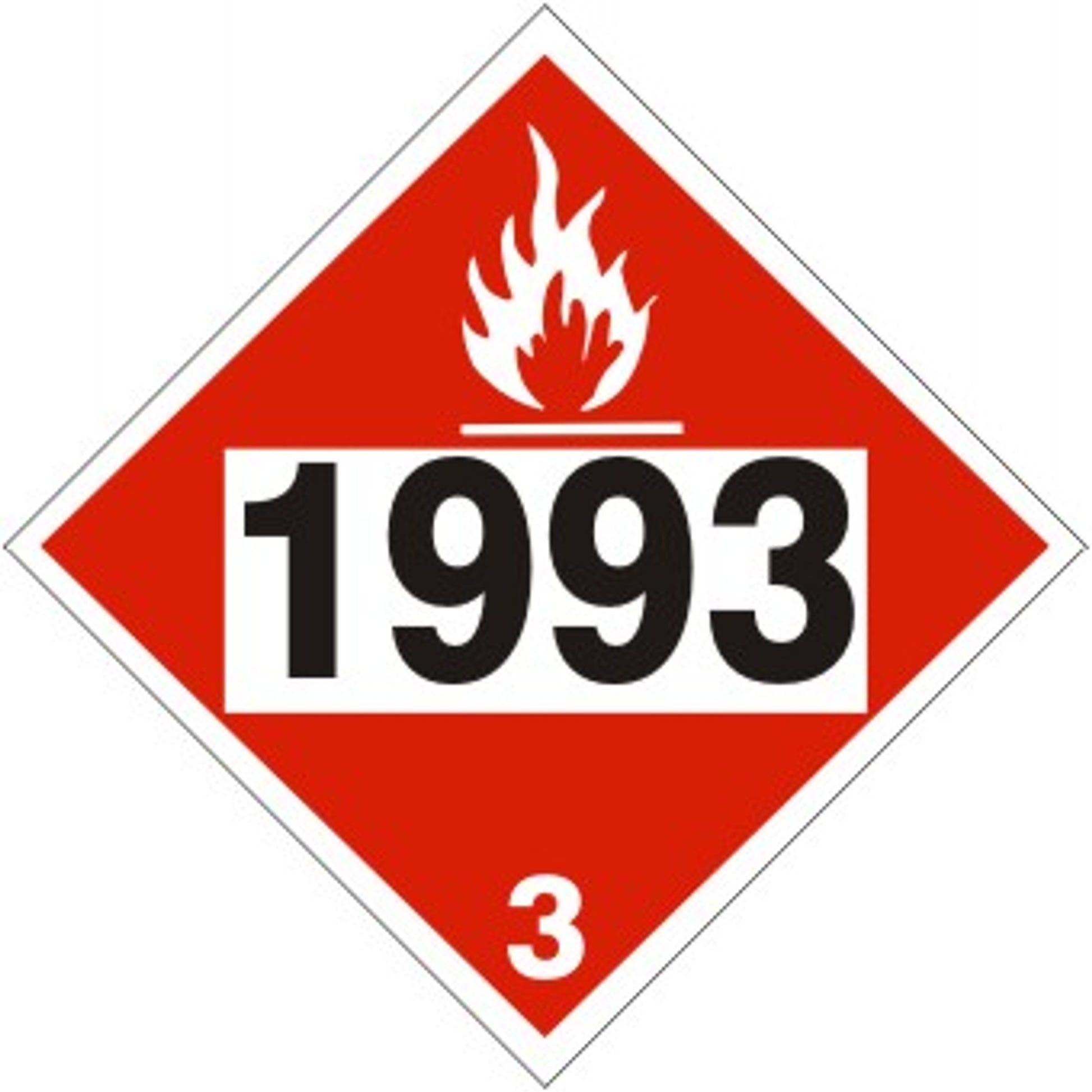 1993 FLAMMABLE LIQUID, COMBUSTIBLE LIQUID - CLASS 3 PLACARD - 1993 FLAMMABLE LIQUID, COMBUSTIBLE LIQUID - CLASS 3 PLACARD, 10.75, Magnetic