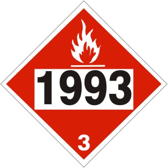 1993 FLAMMABLE LIQUID, COMBUSTIBLE LIQUID - CLASS 3 PLACARD