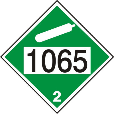 1065 NEON COMPRESSED NON-FLAMMABLE GAS HAZARD - CLASS 2 DOT PLACARD