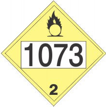 1073 REFRIGERATED LIQUID OXYGEN - CLASS 2 DOT PLACARD