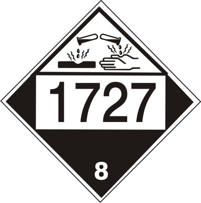 1727 AMMONIUM HYDROGEN FLUORIDE - CLASS 8 PLACARD