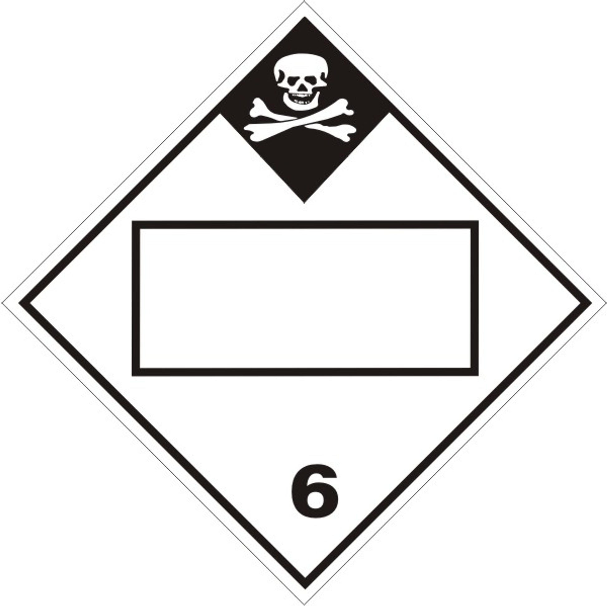 POISON PICTO DIAMOND BLANK - CLASS 6 PLACARD - POISON PICTO DIAMOND BLANK - CLASS 6 PLACARD, 10.75, Magnetic