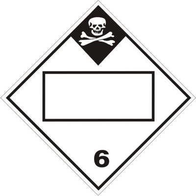 POISON PICTO DIAMOND BLANK - CLASS 6 PLACARD