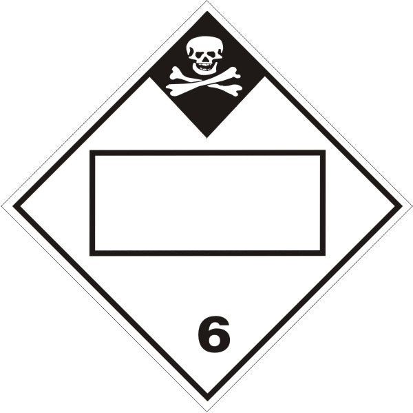 POISON PICTO DIAMOND BLANK - CLASS 6 PLACARD - POISON PICTO DIAMOND BLANK - CLASS 6 PLACARD, 10.75, Magnetic