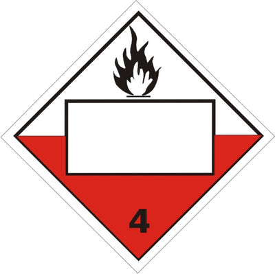 FLAME PICTO BLANK - CLASS 4 PLACARD