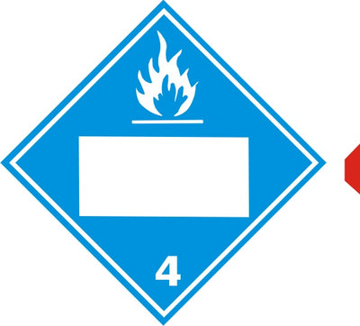 FLAME PICTO BLUE BLANK - CLASS 4 PLACARD