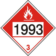 1993 COMBUSTIBLE LIQUID WITH WHITE TRIANGLE - CLASS 3 PLACARD - 1993 COMBUSTIBLE LIQUID WITH WHITE TRIANGLE - CLASS 3 PLACARD, 10.75, Magnetic