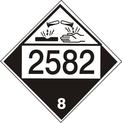 2582 FERRIC CHLORIDE SOLUTION - CLASS 8 PLACARD