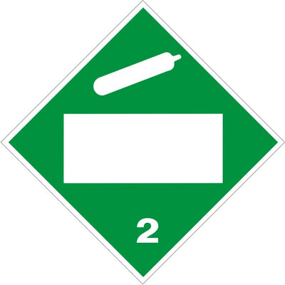 NON-FLAMMABLE GAS PICTO BLANK - CLASS 2 DOT PLACARD