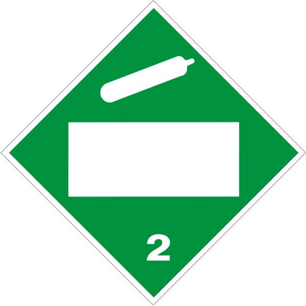NON-FLAMMABLE GAS PICTO BLANK - CLASS 2 DOT PLACARD - NON-FLAMMABLE GAS PICTO BLANK - CLASS 2 DOT PLACARD, 10.75, Magnetic