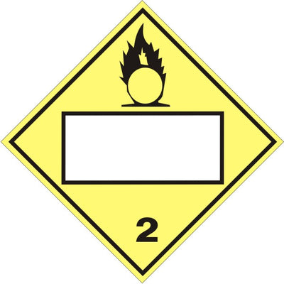 GASSES WITH PICTO BLANK - CLASS 2 DOT PLACARD