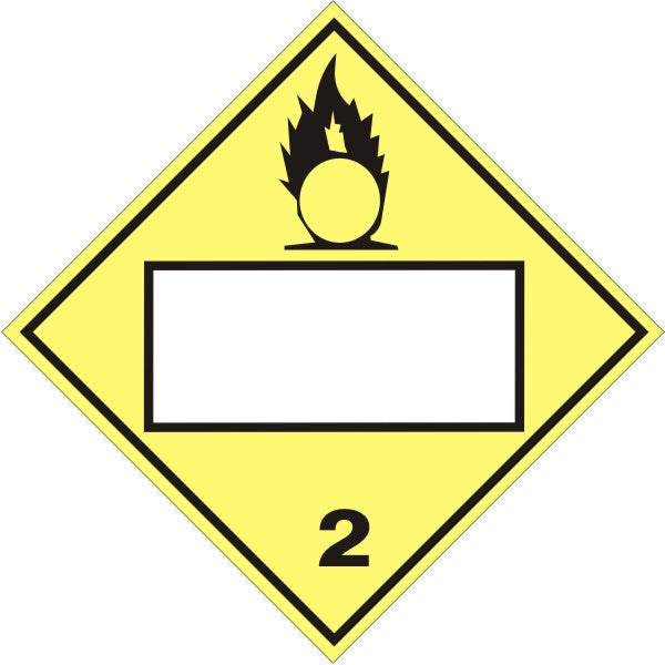 GASSES WITH PICTO BLANK - CLASS 2 DOT PLACARD - GASSES WITH PICTO BLANK - CLASS 2 DOT PLACARD, 10.75, Magnetic