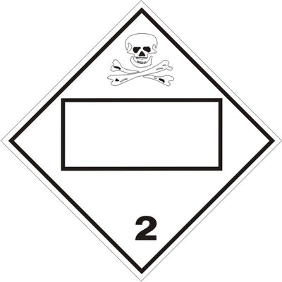 POISON/TOXIC GAS PICTO BLANK - CLASS 2 DOT PLACARD