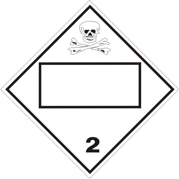 POISON/TOXIC GAS PICTO BLANK - CLASS 2 DOT PLACARD - POISON/TOXIC GAS PICTO BLANK - CLASS 2 DOT PLACARD, 10.75, Magnetic