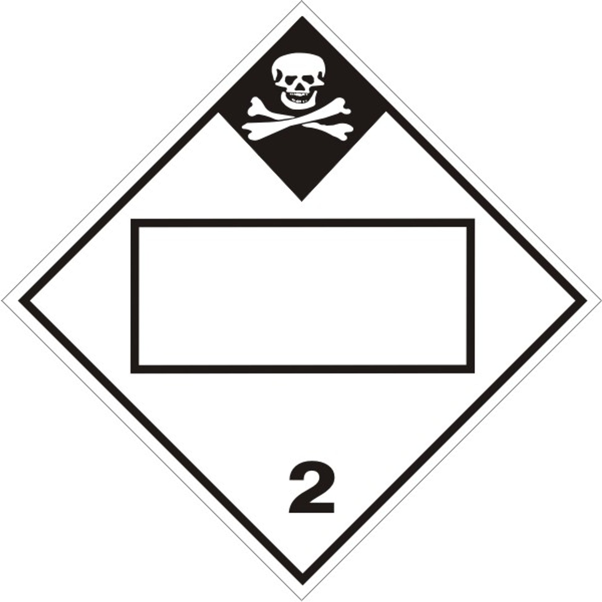 POISON/TOXIC GAS PICTO DIAMOND BLANK - CLASS 2 DOT PLACARD - POISON/TOXIC GAS PICTO DIAMOND BLANK - CLASS 2 DOT PLACARD, 10.75, Magnetic