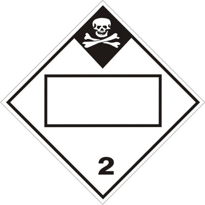 POISON/TOXIC GAS PICTO DIAMOND BLANK - CLASS 2 DOT PLACARD
