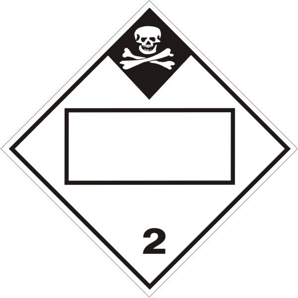 POISON/TOXIC GAS PICTO DIAMOND BLANK - CLASS 2 DOT PLACARD - POISON/TOXIC GAS PICTO DIAMOND BLANK - CLASS 2 DOT PLACARD, 10.75, Magnetic