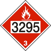 3295 HYDROCARBONS, LIQUID - CLASS 3 PLACARD - 3295 HYDROCARBONS, LIQUID - CLASS 3 PLACARD, 10.75, Adhesive Vinyl