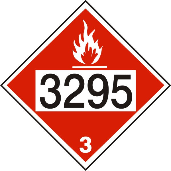 3295 HYDROCARBONS, LIQUID - CLASS 3 PLACARD - 3295 HYDROCARBONS, LIQUID - CLASS 3 PLACARD, 10.75, Adhesive Vinyl