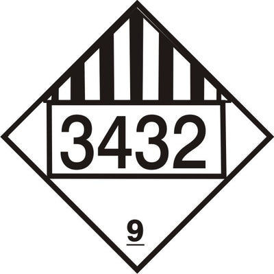 3432 POLYCHLORINATED BIPHENYLS - CLASS 9 PLACARD
