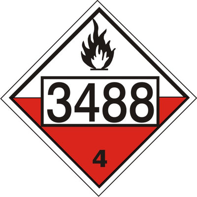3488 SELF HEATING, SOLID ORGANIC - CLASS 4 PLACARD
