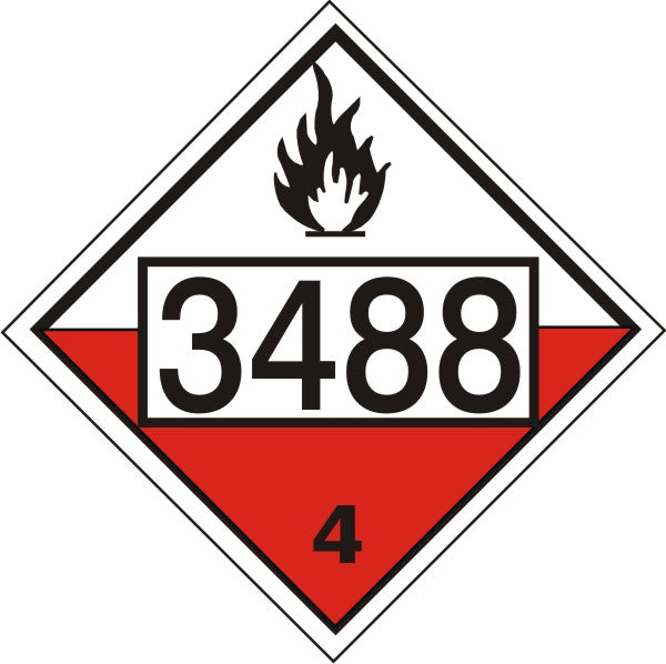 3488 SELF HEATING, SOLID ORGANIC - CLASS 4 PLACARD - 3488 SELF HEATING, SOLID ORGANIC - CLASS 4 PLACARD, 10.75, Magnetic