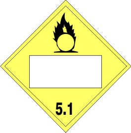 OXIDIZER BLANK 5.1 - CLASS 5 PLACARD