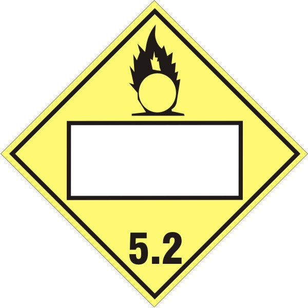BLANK 5.2 - CLASS 5 PLACARD - BLANK 5.2 - CLASS 5 PLACARD, 10.75, Magnetic