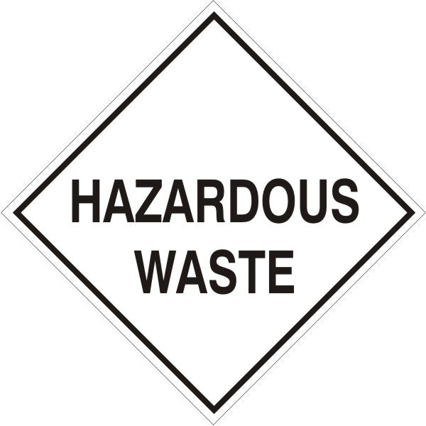 HAZARDOUS WASTE - CLASS 9 PLACARD - HAZARDOUS WASTE - CLASS 9 PLACARD, 10.75, Magnetic