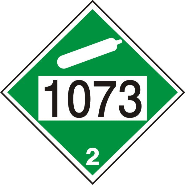 1073 OXYGEN REFRIGERATED CRYOGENIC LIQUID - CLASS 2 DOT PLACARD - 1073 OXYGEN REFRIGERATED CRYOGENIC LIQUID - CLASS 2 DOT PLACARD, 10.75, Magnetic