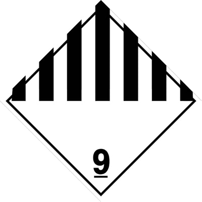 MISCELLANEOUS DANGEROUS GOODS BLACK STRIPED - CLASS 9 PLACARD