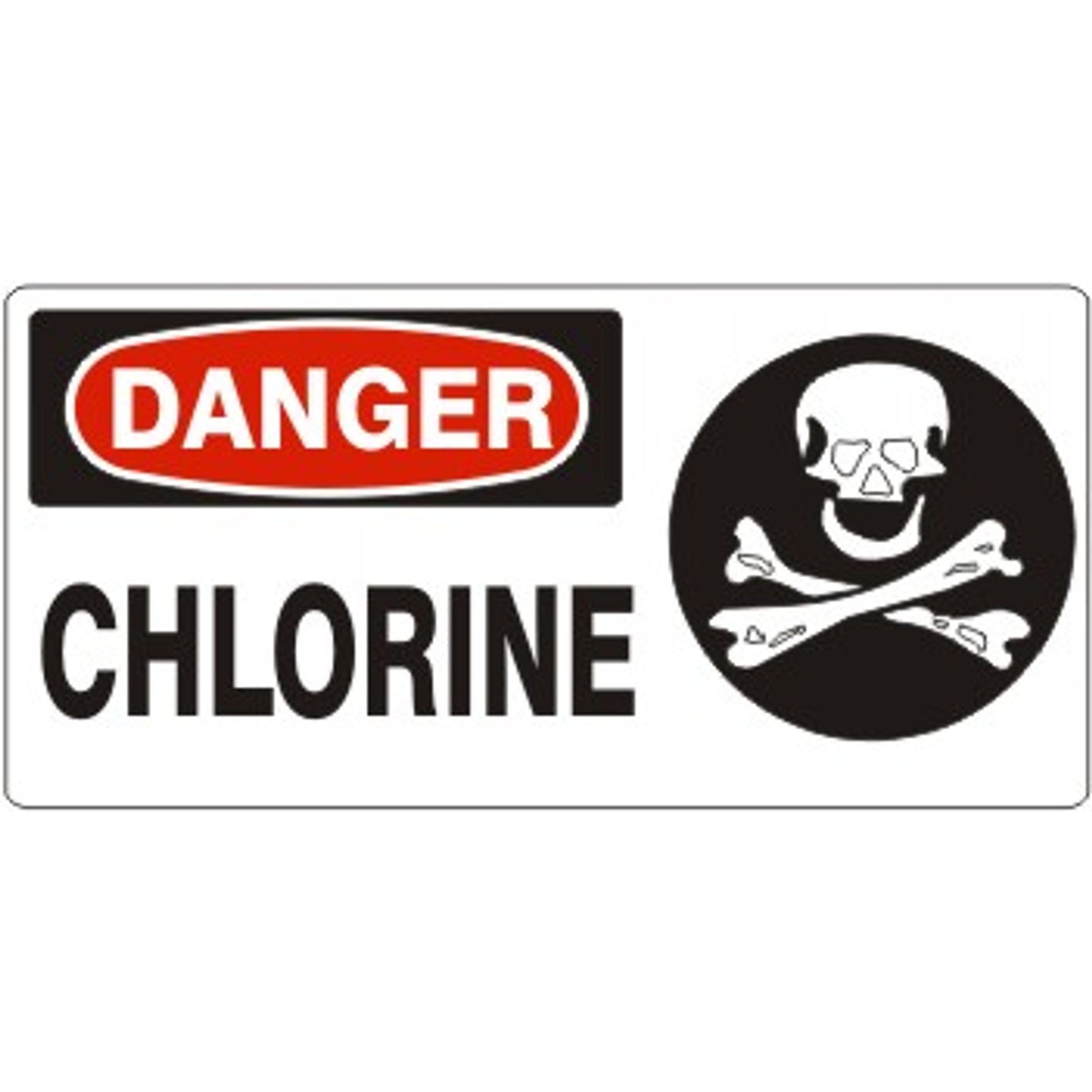 CHLORINE POSION PICTO - DANGER SIGN - CHLORINE POSION PICTO - DANGER SIGN, 7X17, Adhesive Vinyl