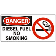 DIESEL FUEL NO SMOKING SMOKING PICTO - DANGER SIGN - DIESEL FUEL NO SMOKING SMOKING PICTO - DANGER SIGN, 7X17, Adhesive Vinyl