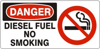 DIESEL FUEL NO SMOKING SMOKING PICTO - DANGER SIGN