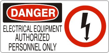 ELECTRICAL EQUIPMENT AUTHORIZED PERSONNEL ONLY WITH LIGHTNING PICTO