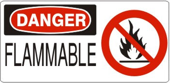 FLAMMABLE WITH FLAME PICTO - DANGER SIGN