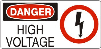 HIGH VOLTAGE WITH SYMBOL - DANGER SIGN