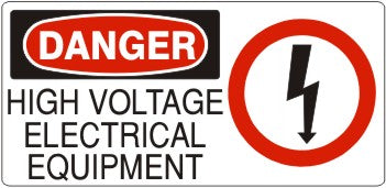 HIGH VOLTAGE ELECTRICAL EQUIPMENT WITH SYMBOL - DANGER SIGN